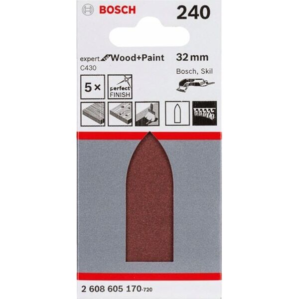Bosch Bosch SLIBEBLAD DELTA EW 32MM K240 5 STK