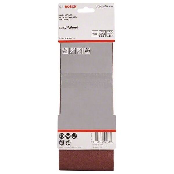 Bosch Bosch Schleifband Körnung 80 (L x B) 620 mm x 100 mm 2608606143 3 St. (2608606143)