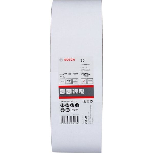 Bosch Bosch Schleifband Körnung 80 (L x B) 620 mm x 100 mm 2608606143 3 St. (2608606143)
