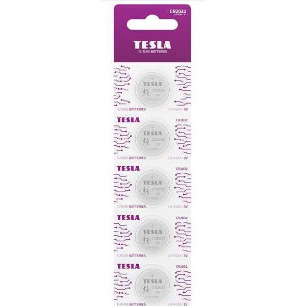 Hedo BATERIA LITOWA TESLA CR2032 B5 3.0V Li/Mn02 5 SZTUK