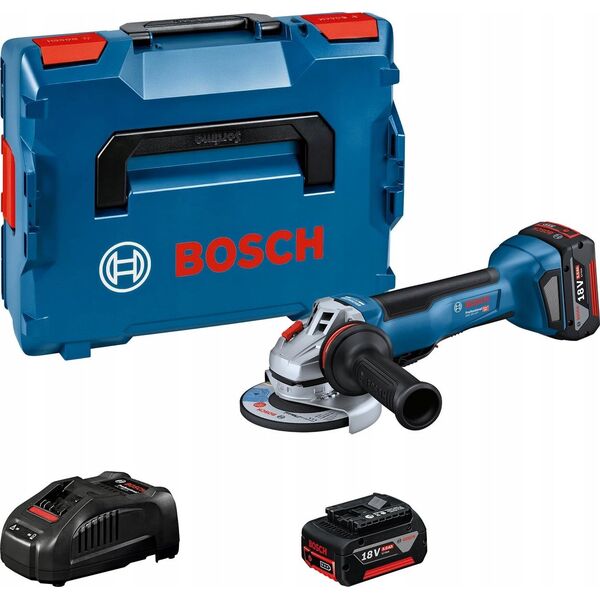 Szlifierka Bosch Bosch cordless angle grinder GWS 18V-10 P Professional, 125mm (blue/black, 2x Li-ion battery 5.0Ah, in L-BOXX)