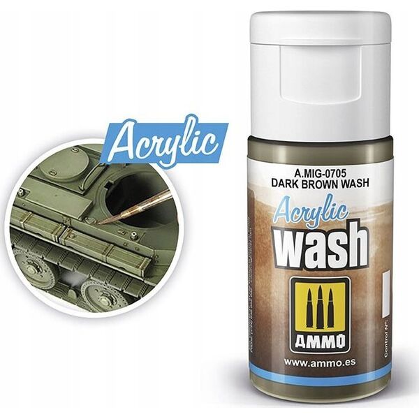 Vallejo Ammo: Acrylic Wash - Dark Brown Wash