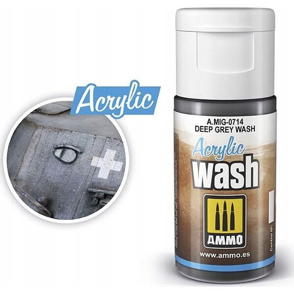 Vallejo Ammo: Acrylic Wash - Deep Grey Wash