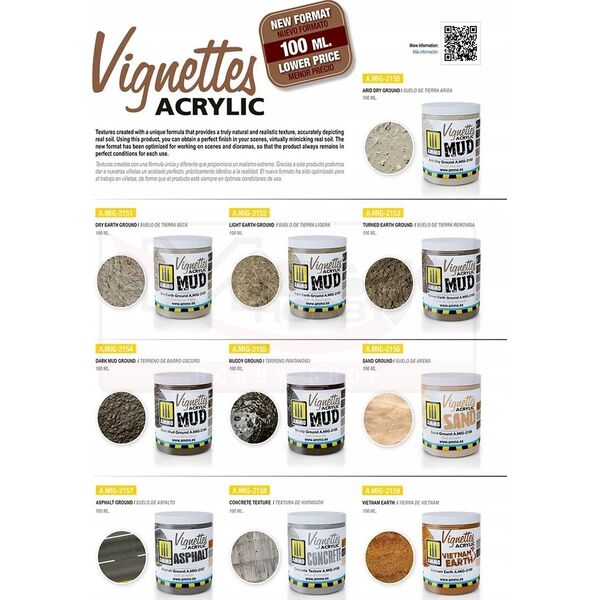 Vallejo Ammo: Acrylic Mud - Vignettes - Concrete Texture (100 ml)