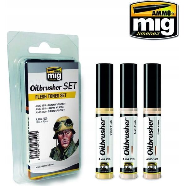 Vallejo Ammo: Oilbrusher Set - Flesh Tones Set