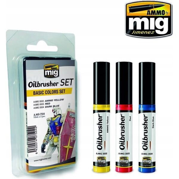 Vallejo Ammo: Oilbrusher Set - Basic Colors Set