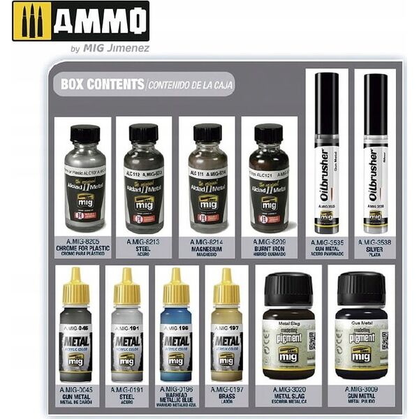Vallejo Ammo: Super Pack - Metallics Solution Set