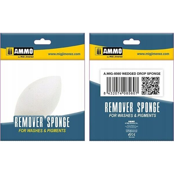 Vallejo Ammo: Remover Sponge for Washes & Pigments - Wedged Drop Sponge (1)