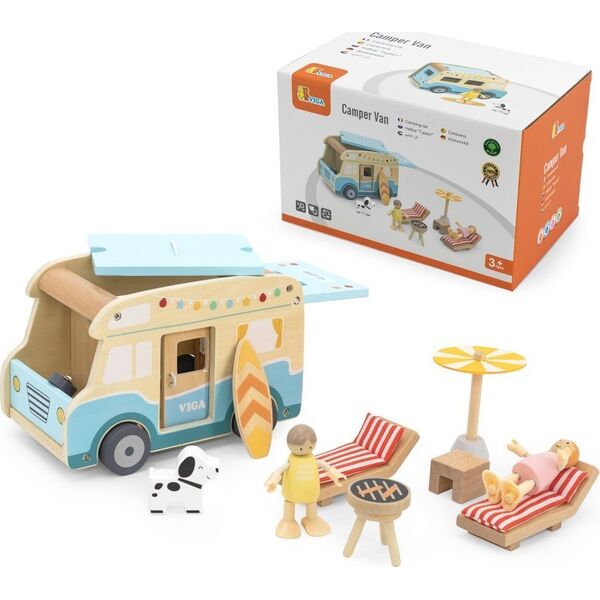Viga Toys Drewniany Kamper Plaża Lumarko!