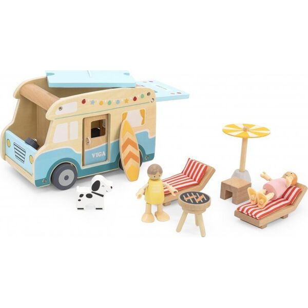 Viga Toys Drewniany Kamper Plaża Lumarko!