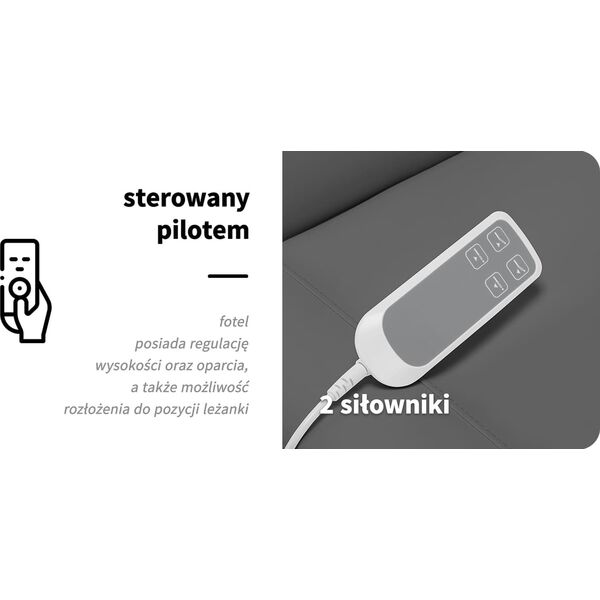 Activeshop Elektryczny fotel kosmetyczny SILLON CLASSIC 2 silniki pedi szary