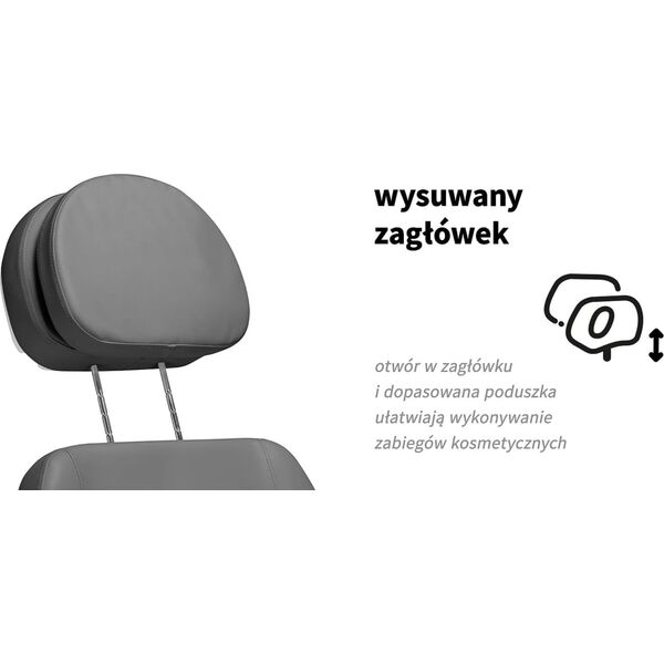 Activeshop Elektryczny fotel kosmetyczny SILLON CLASSIC 2 silniki pedi szary