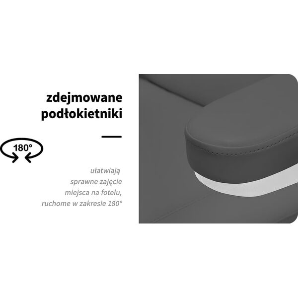 Activeshop Elektryczny fotel kosmetyczny SILLON CLASSIC 2 silniki pedi szary