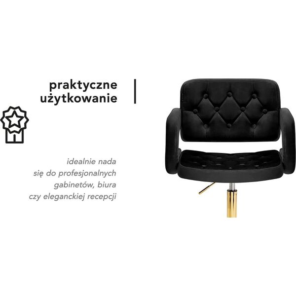 Activeshop 4Rico Krzesło obrotowe QS-OF213G aksamit czarne