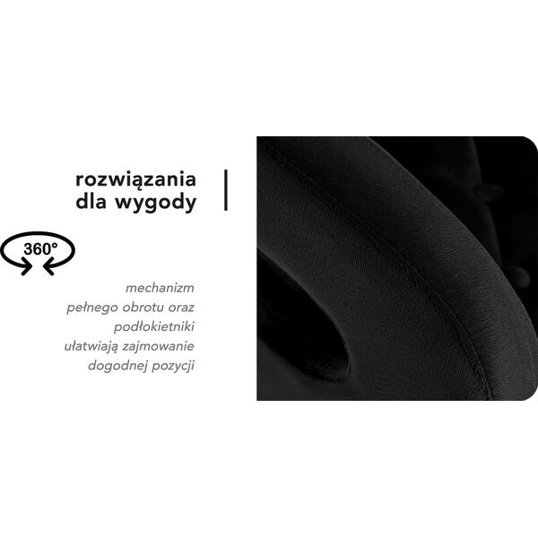 Activeshop 4Rico Krzesło obrotowe QS-OF213G aksamit czarne