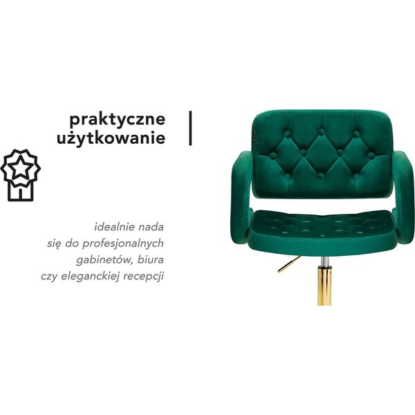Activeshop 4Rico Krzesło obrotowe QS-OF213G aksamit zielone