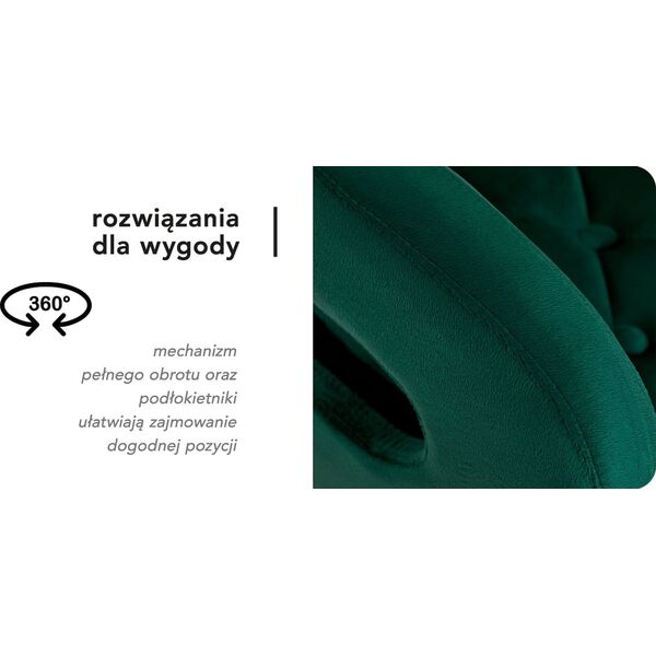 Activeshop 4Rico Krzesło obrotowe QS-OF213G aksamit zielone