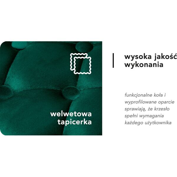 Activeshop 4Rico Krzesło obrotowe QS-OF213G aksamit zielone