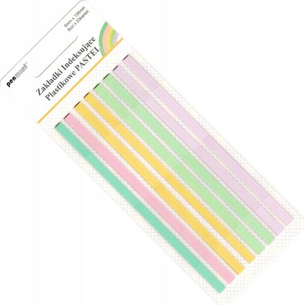 Polsirhurt Zakładki indeksujące ZI-53 plastikowe Pastel 8x20 5mmx135mm k720 p24