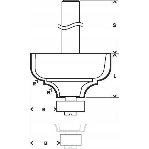 Frezarka Bosch Multi-profile milling cutter BOSCH HM R=4.8 mm, l=14 mm, shank 8 mm, UZS
