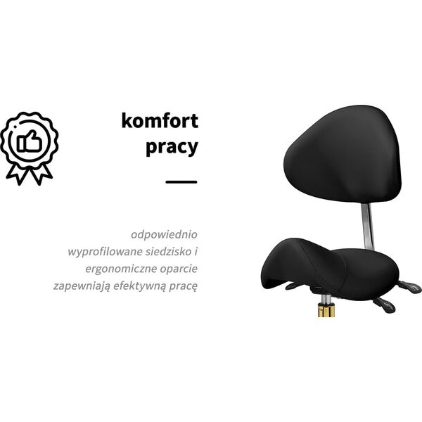 Activeshop Taboret kosmetyczny 1004 Giovanni złoto czarny
