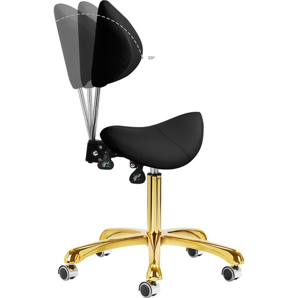 Activeshop Taboret kosmetyczny 1004 Giovanni złoto czarny