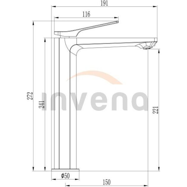 Bateria umywalkowa Invena MIXER WASHBASIN HIGH NERI COPPER