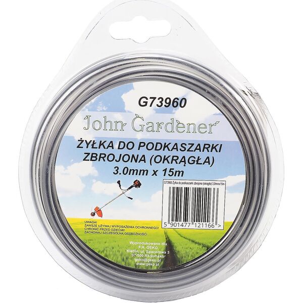 John Gardener Żyłka do podkaszarki zbrojona(okrągła)3,0mmx15m(10/80)