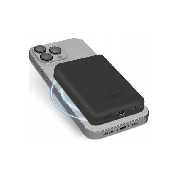 Powerbank SBS Mobile SBS Powerbank 5.000 mAh USB-C/MagSafe 10 W schwarz