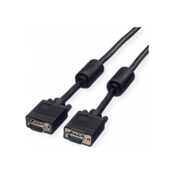 Kabel Secomp Kabel SVGA + ferrytowy, +DDC, HD15, M/M, czarny, 15 m