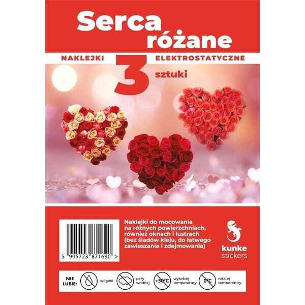 BREWIS Naklejki Serca Różane 3szt