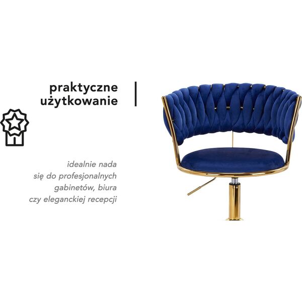 Activeshop 4Rico krzesło obrotowe QS-GW01G aksamit granatowe