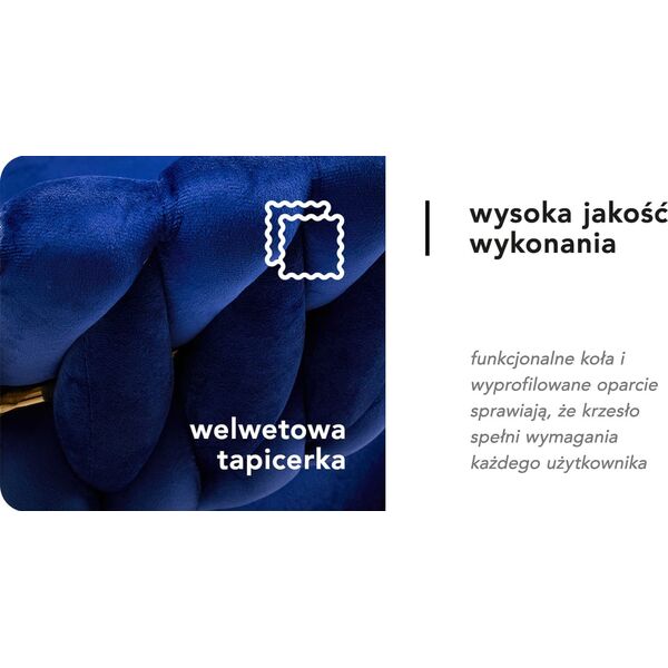 Activeshop 4Rico krzesło obrotowe QS-GW01G aksamit granatowe