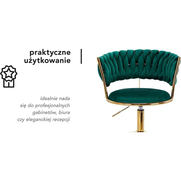 Activeshop 4Rico krzesło obrotowe QS-GW01G aksamit zielone
