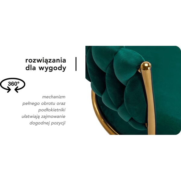 Activeshop 4Rico krzesło obrotowe QS-GW01G aksamit zielone