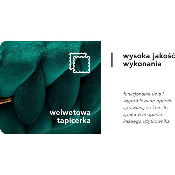 Activeshop 4Rico krzesło obrotowe QS-GW01G aksamit zielone