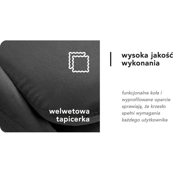 Activeshop 4Rico krzesło obrotowe QS-MF18G aksamit szare
