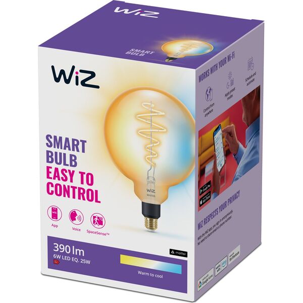 WiZ WiZ Filament Globe amber G200 - E27 Smart bulb