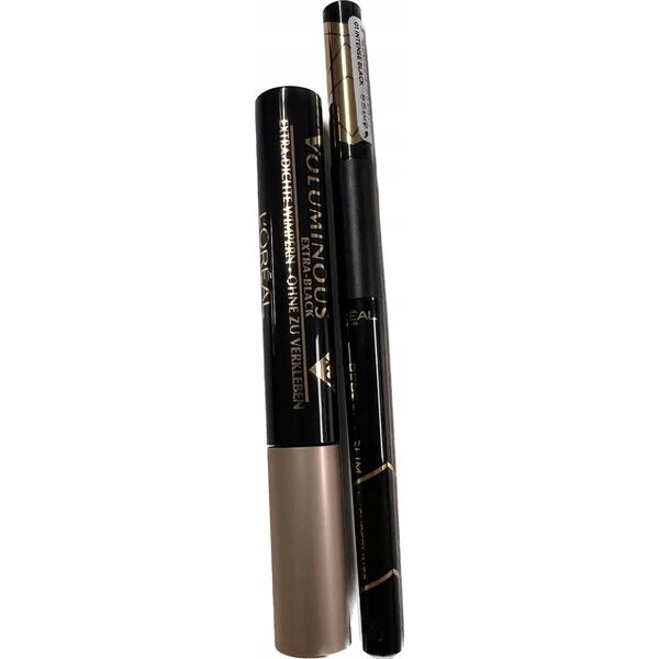 L OREAL Atelier Kit Set L'Oreal Paris: Lash Paradise, Volumizing & Lengthening, Mascara, Extra Black, 6.4 ml + Paradise, Kajal Eye Pencil, 1.2 g + Makeup Bag, Black For Women