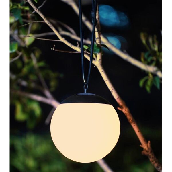 Oprawa schodowa Saska Garden LAMPA SOLARNA PLASTIKOWA KULA WISZĄCA 20CM