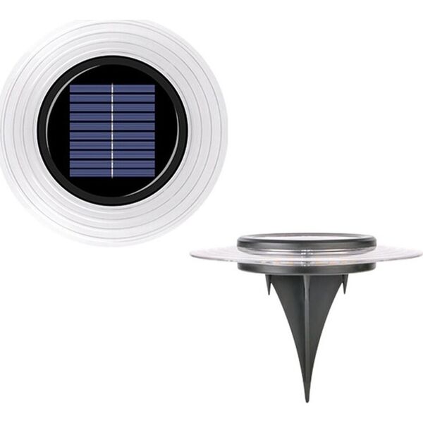Oprawa schodowa Saska Garden LAMPA SOLARNA DYSKOWA 28 LED DO WBICIA W GRUNT LUB MONTAŻU NA ŚCIANIE