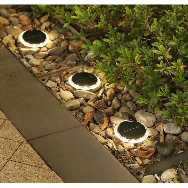 Oprawa schodowa Saska Garden LAMPY SOLARNE DYSKOWE DO WBICIA W GRUNT LUB MONTAŻU NA ŚCIANIE 2SZT