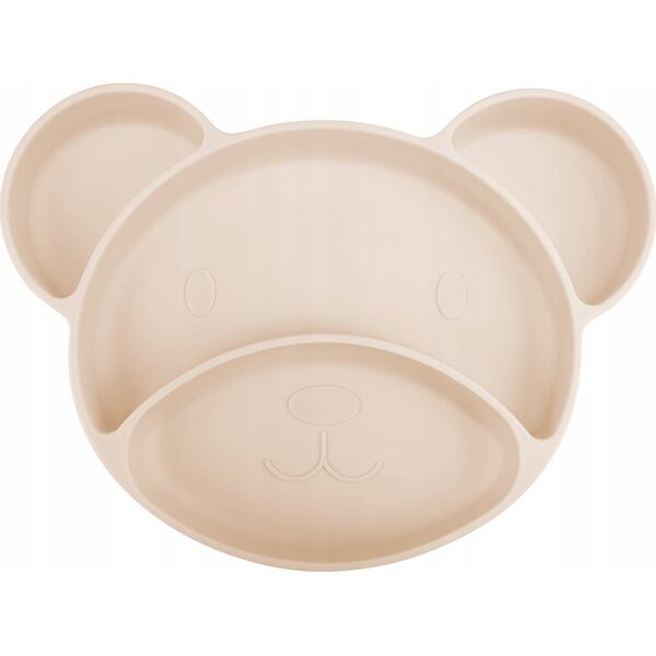 Canpol CANPOL BABIES Silikoninė lėkštė su pritvirtinimu BEAR, 51/401_creme