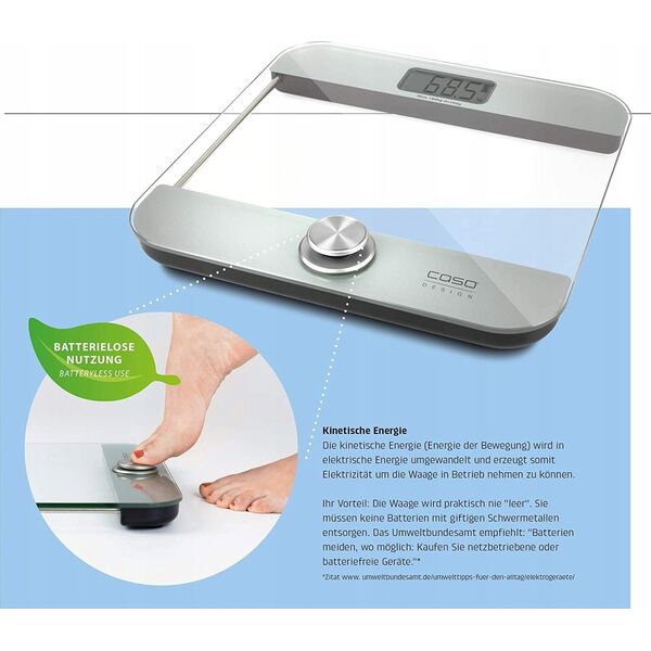 Waga łazienkowa Caso Caso | Body Energy Ecostyle personal scale | 3416 | Maximum weight (capacity) 180 kg | Accuracy 100 g | Baltas/Pilkas