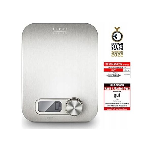 Waga kuchenna Caso Caso | Design kitchen scale | Maximum weight (capacity) 5kg | Graduation 1 g | Ekranas type Digital | Stainless Steel