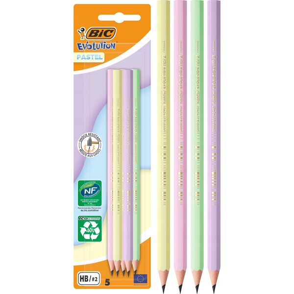 Bic Ołówek Evolution Pastel bez gumki 5szt BIC