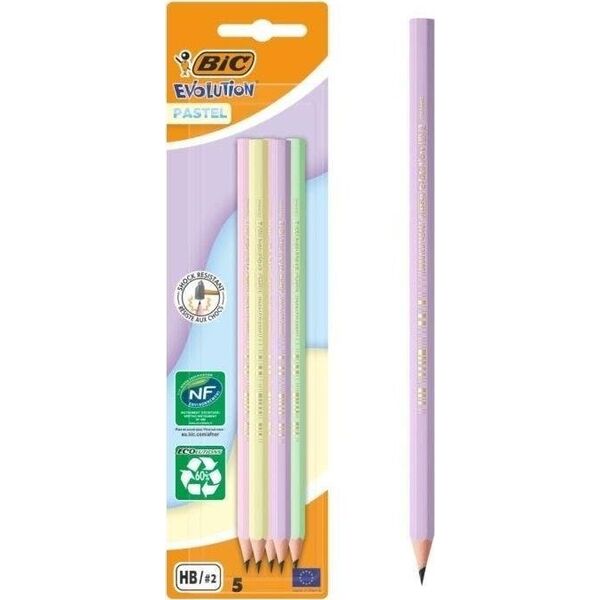 Bic Ołówek Evolution Pastel bez gumki 5szt BIC