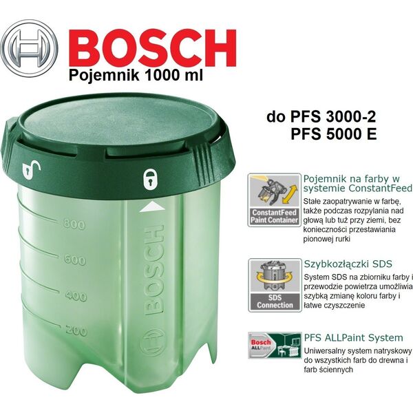 Bosch Bosch Farbbehälter 1000 ml, Systemzubehör für PFS 3000-2 und PFS 5000 E (1600A001GG)