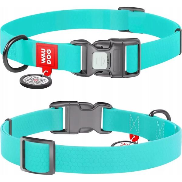 Collar WAU DOG OBROŻA WATERPROOF L 2,5/34-49cm   PVC ŚWIECĄCA W CIEMNOŚCI