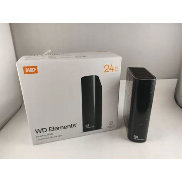Dysk zewnętrzny HDD WD WD Elements Desktop WDBWLG0240HBK - Festplatte - 24 TB - extern (Stationar) - USB 3.2 Gen 1 - Schwarz